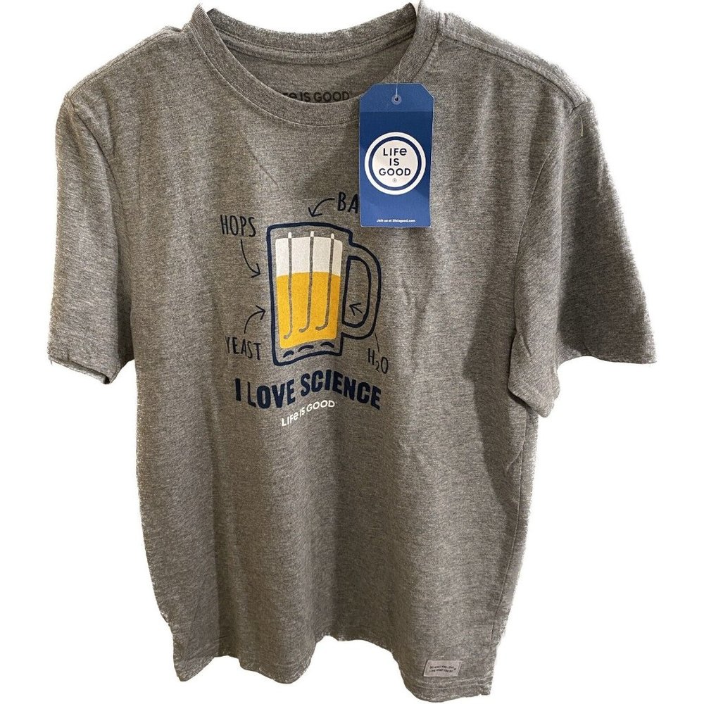 Life Is Good Beer I Love Science Crusher T Shirt Size small NWT